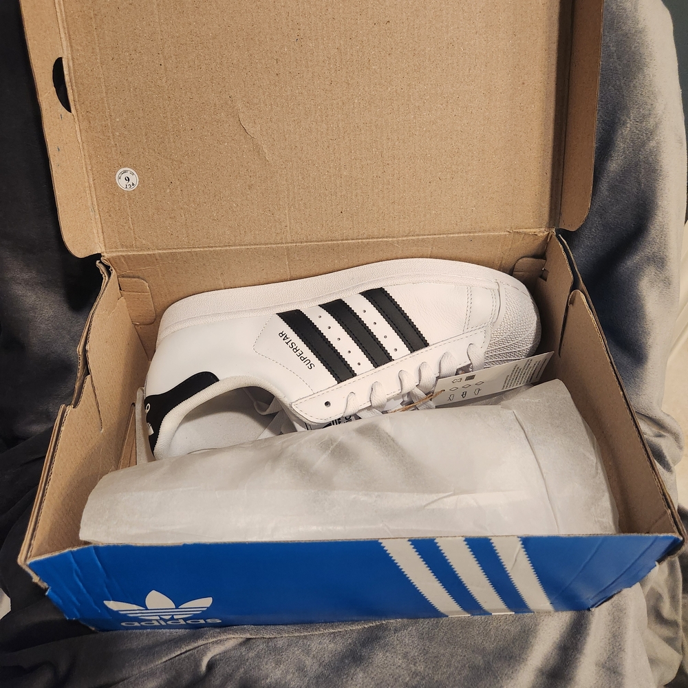 adidas Superstar II Sneakers in White with Black Stripes - Picture 12 of 13